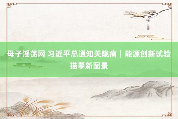 母子淫荡网 习近平总通知关隐痛｜能源创新试验描摹新图景