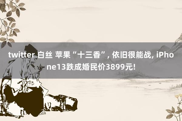 twitter 白丝 苹果“十三香”， 依旧很能战， iPhone13跌成婚民价3899元!