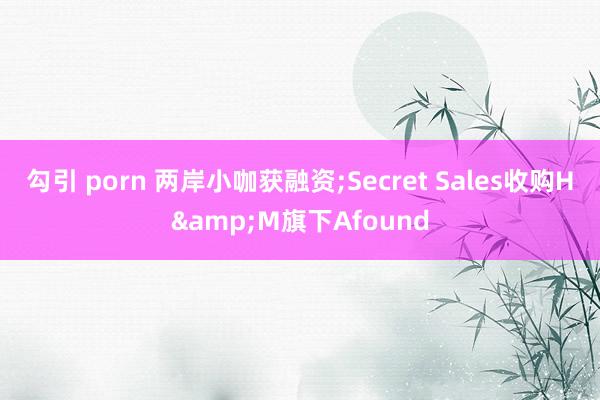 勾引 porn 两岸小咖获融资;Secret Sales收购H&M旗下Afound